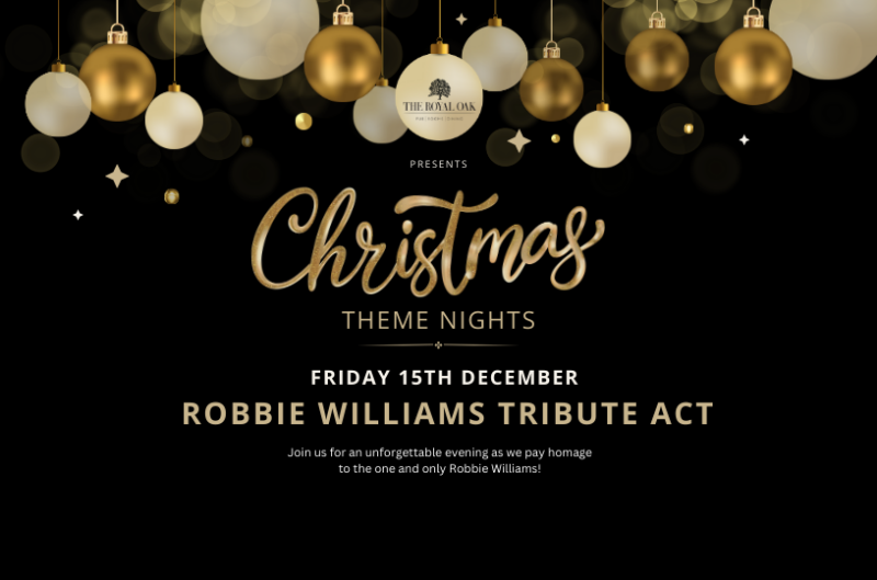 Robbie Williams Tribute Act Performing Live at The Royal Oak on December 15th - Free Entrance